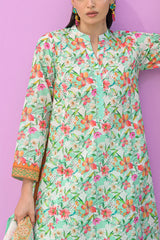 UAE-3 Piece Printed Lawn Suit and Dyed Trouser  CL-62292 A