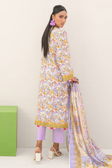 UAE-3 Piece Printed Lawn Suit and Dyed Trouser  CL-62292 B