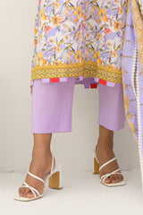 UAE-3 Piece Printed Lawn Suit and Dyed Trouser  CL-62292 B
