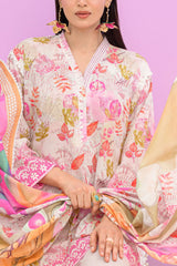 UAE-3 Piece Printed Lawn Suit and Dyed Trouser  CL-62293 A