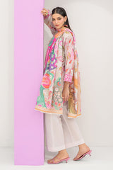 UAE-3 Piece Printed Lawn Suit and Dyed Trouser  CL-62293 A