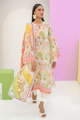 UAE-3 Piece Printed Lawn Suit and Dyed Trouser  CL-62293 B