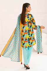 UAE-3 Piece Printed Lawn Suit