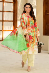 UAE-3 Piece Printed Lawn Suit