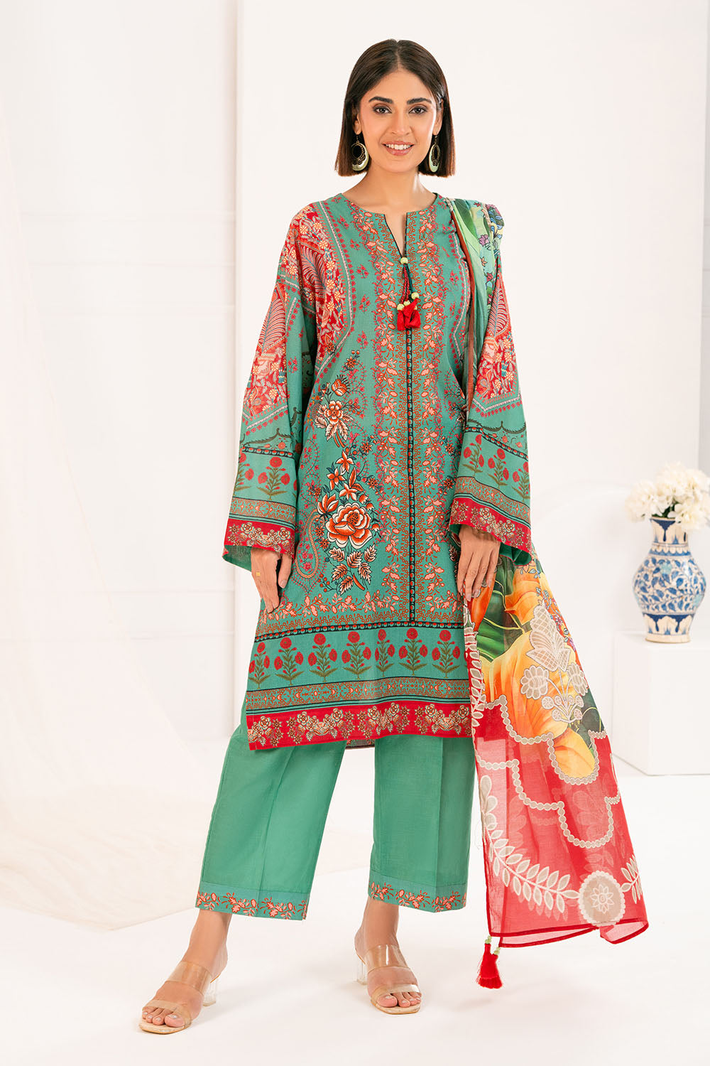 UAE-3 Piece Printed Lawn Suit