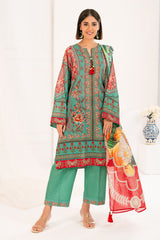 UAE-3 Piece Printed Lawn Suit