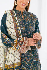 UAE-3 Piece Printed Lawn Suit