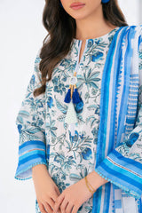 UAE-3 Piece Printed Lawn Suit