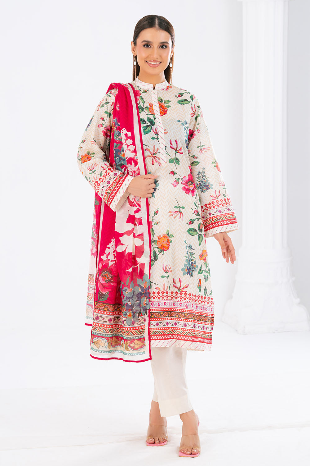 UAE-3 Piece Printed Lawn Suit