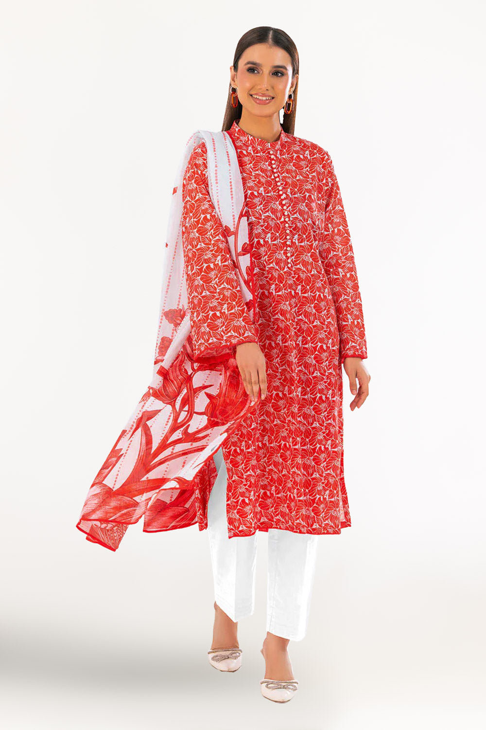 UAE-3 Piece Printed Lawn Suit