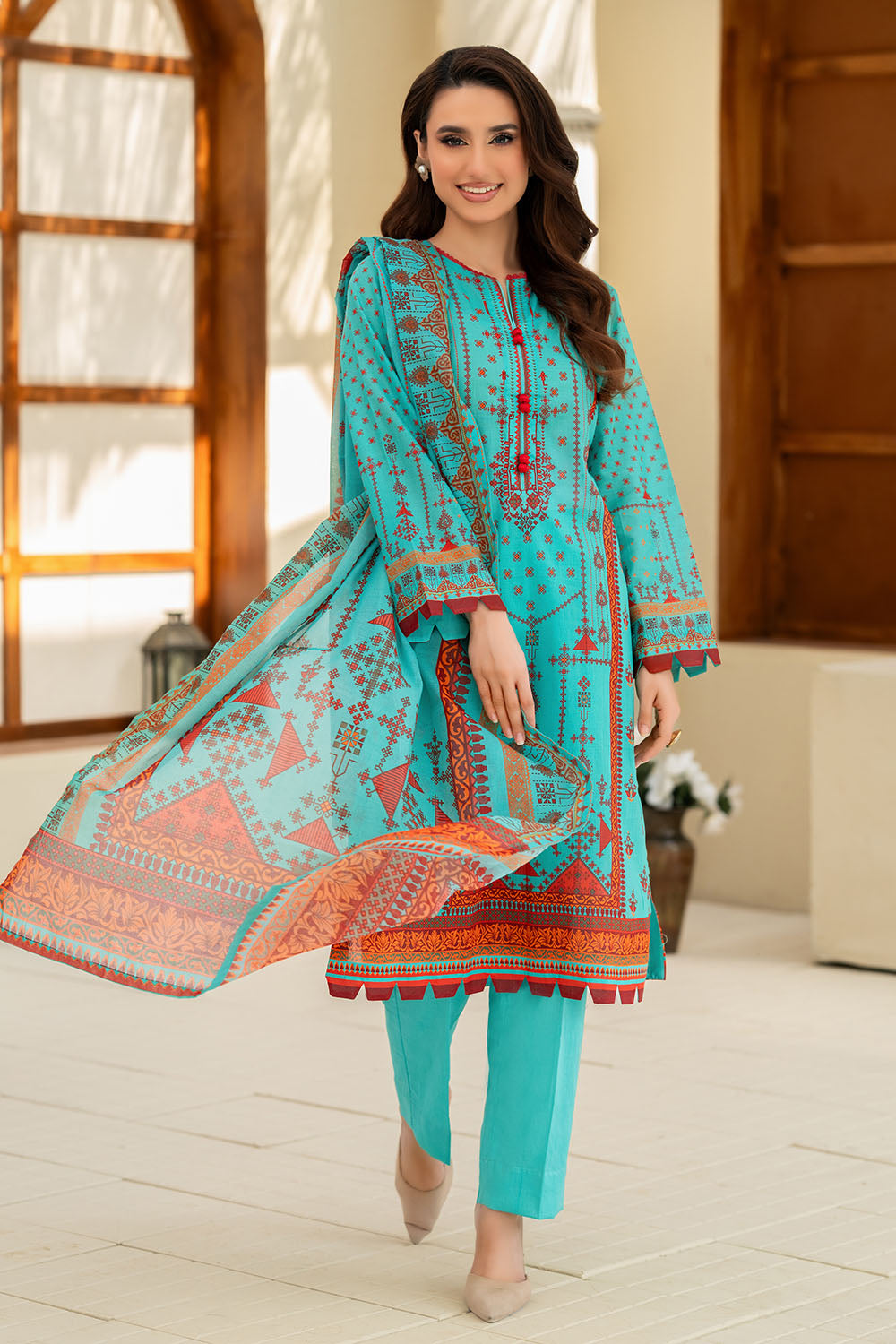 UAE-3 Piece Printed Lawn Suit