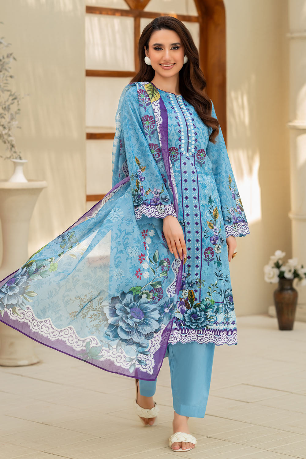 UAE-3 Piece Printed Lawn Suit