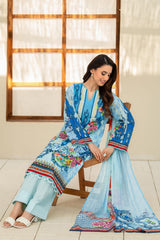 UAE-3 Piece Printed Lawn Suit