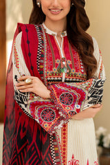 UAE-3 Piece Printed Lawn Suit