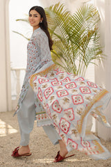 UAE-3 Piece Printed Lawn Suit