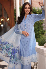 UAE-3 Piece Printed Lawn Suit with Printed Lawn Dupatta
