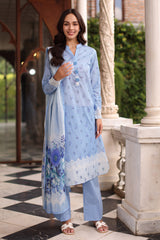 UAE-3 Piece Printed Lawn Suit with Printed Lawn Dupatta