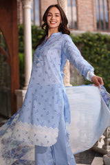 UAE-3 Piece Printed Lawn Suit with Printed Lawn Dupatta