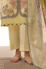 UAE-3 Piece Printed Lawn Suit with Printed Lawn Dupatta