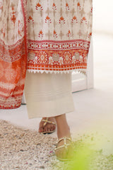 UAE-3 Piece Printed Lawn Suit with Printed Lawn Dupatta