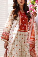 UAE-3 Piece Printed Lawn Suit with Printed Lawn Dupatta