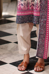 UAE-3 Piece Printed Lawn Suit with Printed Lawn Dupatta