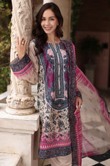 UAE-3 Piece Printed Lawn Suit with Printed Lawn Dupatta