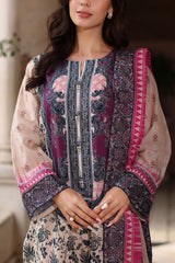 UAE-3 Piece Printed Lawn Suit with Printed Lawn Dupatta