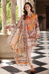 UAE-3 Piece Printed Lawn Suit with Printed Lawn Dupatta
