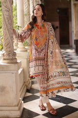 UAE-3 Piece Printed Lawn Suit with Printed Lawn Dupatta