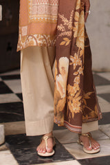UAE-3 Piece Printed Lawn Suit with Printed Lawn Dupatta