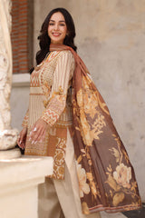UAE-3 Piece Printed Lawn Suit with Printed Lawn Dupatta
