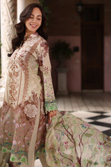 UAE-3 Piece Printed Lawn Suit with Printed Lawn Dupatta
