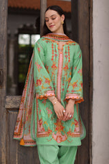 UAE-3 Piece Printed Lawn Suit with Printed Lawn Dupatta