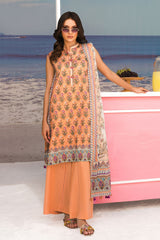 UAE-3 Piece Printed Lawn Suit with Printed Lawn Dupatta