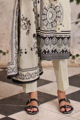 UAE-3 Piece Printed Lawn Suit with Printed Lawn Dupatta