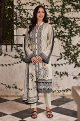 UAE-3 Piece Printed Lawn Suit with Printed Lawn Dupatta
