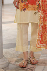 UAE-3 Piece Printed Lawn Suit with Printed Lawn Dupatta