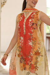 UAE-3 Piece Printed Lawn Suit with Printed Lawn Dupatta