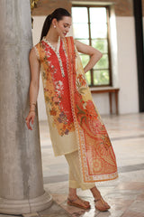 UAE-3 Piece Printed Lawn Suit with Printed Lawn Dupatta