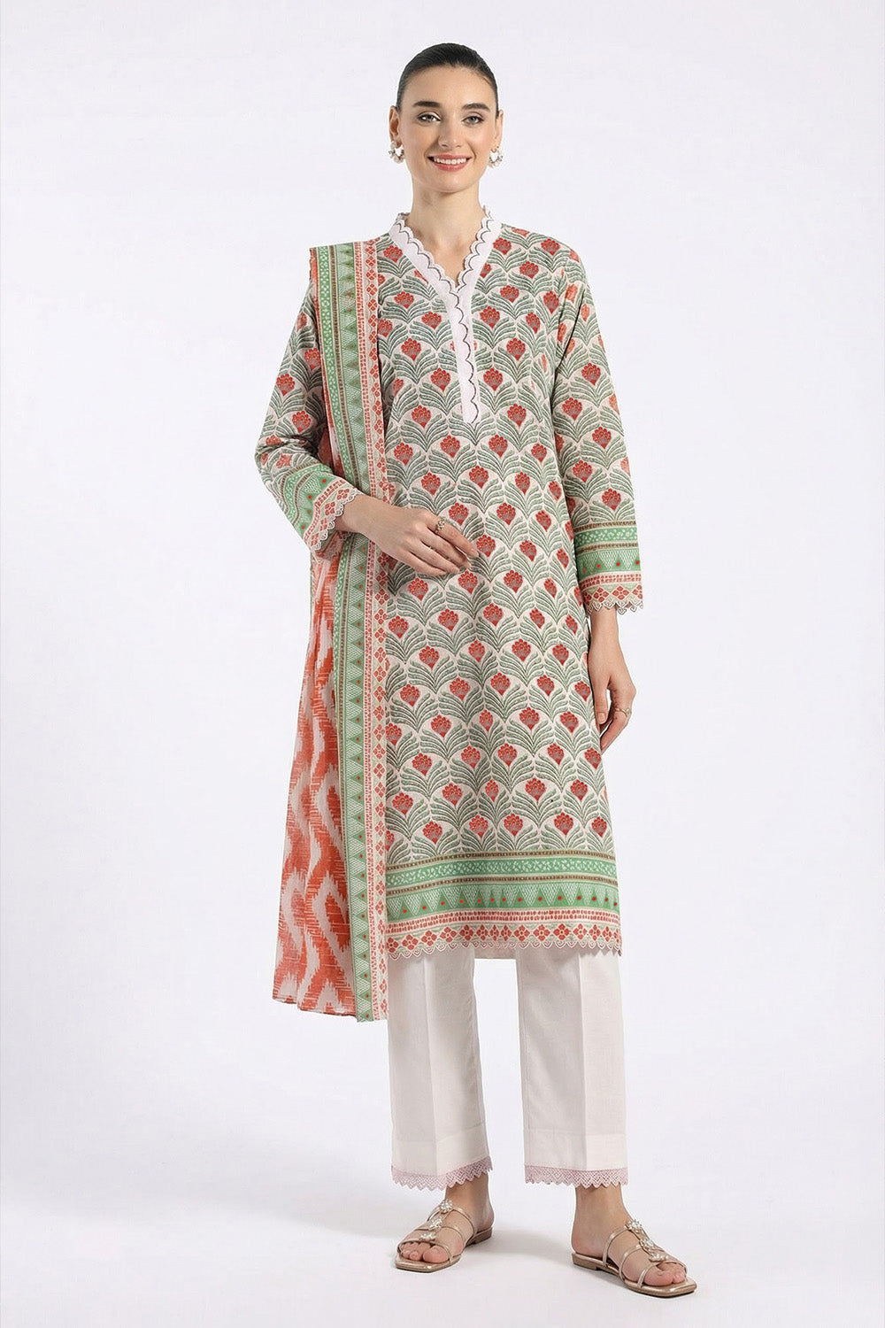 UAE-3 Piece Printed Lawn Suit with Dupatta SD-52261