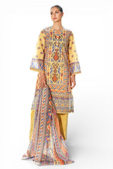 UAE-3 Piece Printed Lawn Suit with Dupatta SD-52262