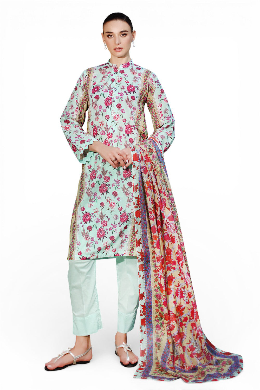 UAE-3 Piece Printed Lawn Suit with Dupatta SD-52263
