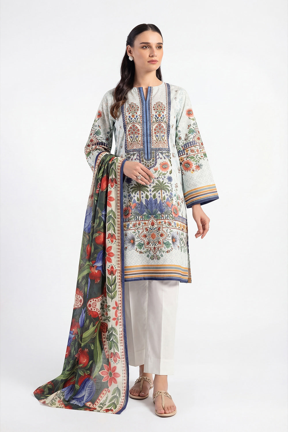 UAE-3 Piece Printed Lawn Suit with Dupatta SD-52266