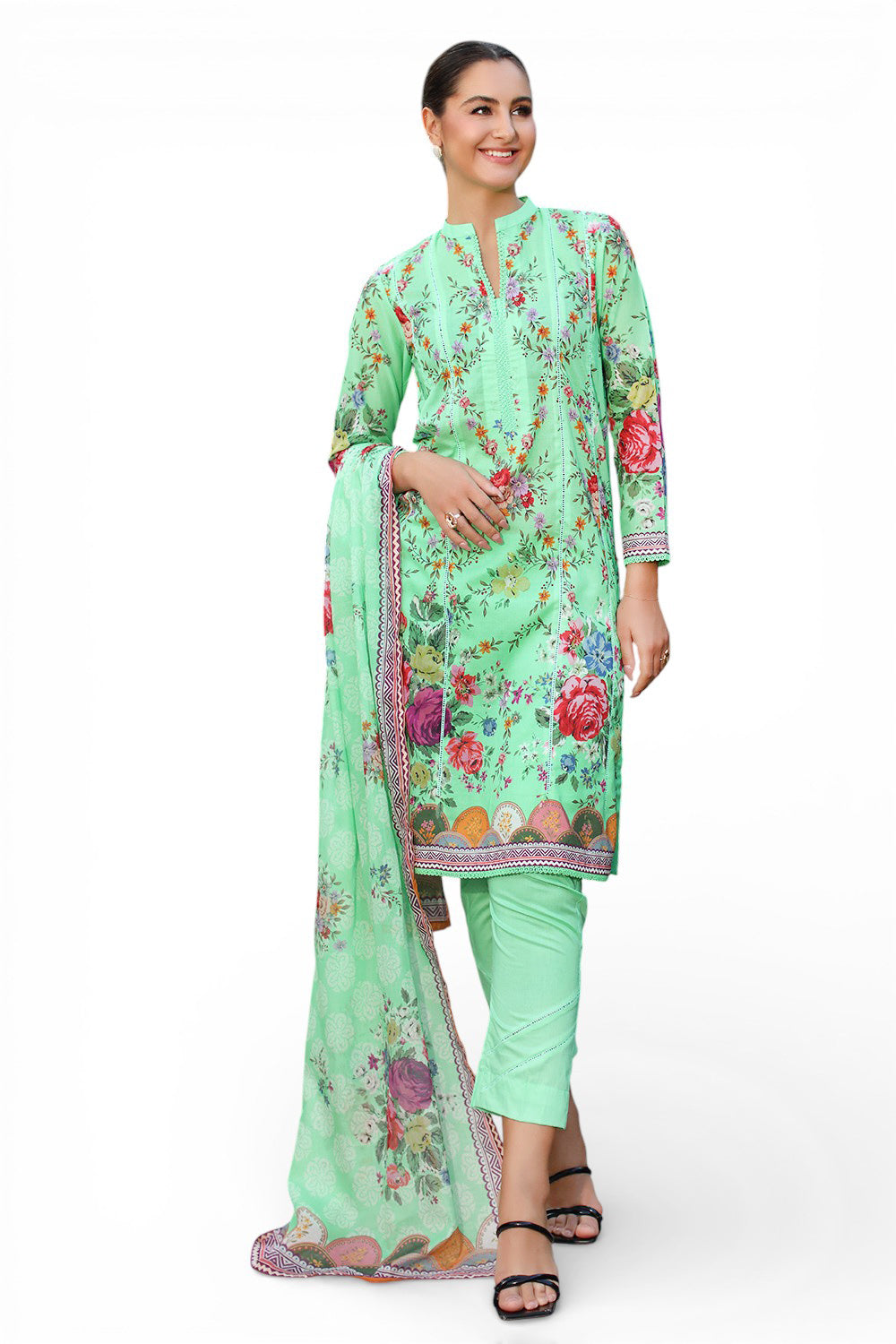 UAE-3 Piece Printed Lawn Suit with Dupatta SD-52269