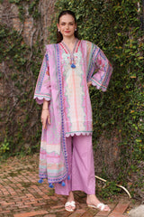 UAE-3 Piece Printed Lawn Suit with Printed Lawn Dupatta