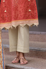 UAE-3 Piece Embroidered Lawn Suit with Printed Lawn Dupatta