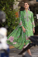 UAE-3 Piece Embroidered Lawn Suit with Printed Lawn Dupatta