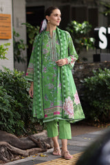 UAE-3 Piece Embroidered Lawn Suit with Printed Lawn Dupatta