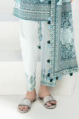 UAE-3 Piece Printed Lawn Suit with Embroidered Trouser